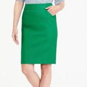 J. Crew the pencil skirt. Kelly green. Unlined. Excellent condition.